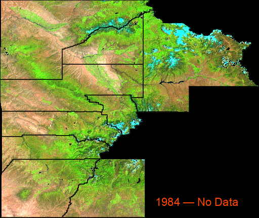 Landsat false color time series — SW Colorado 1984–present